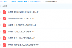 高途点睛班-政治徐微微2021高考生活经济哲学知识手册